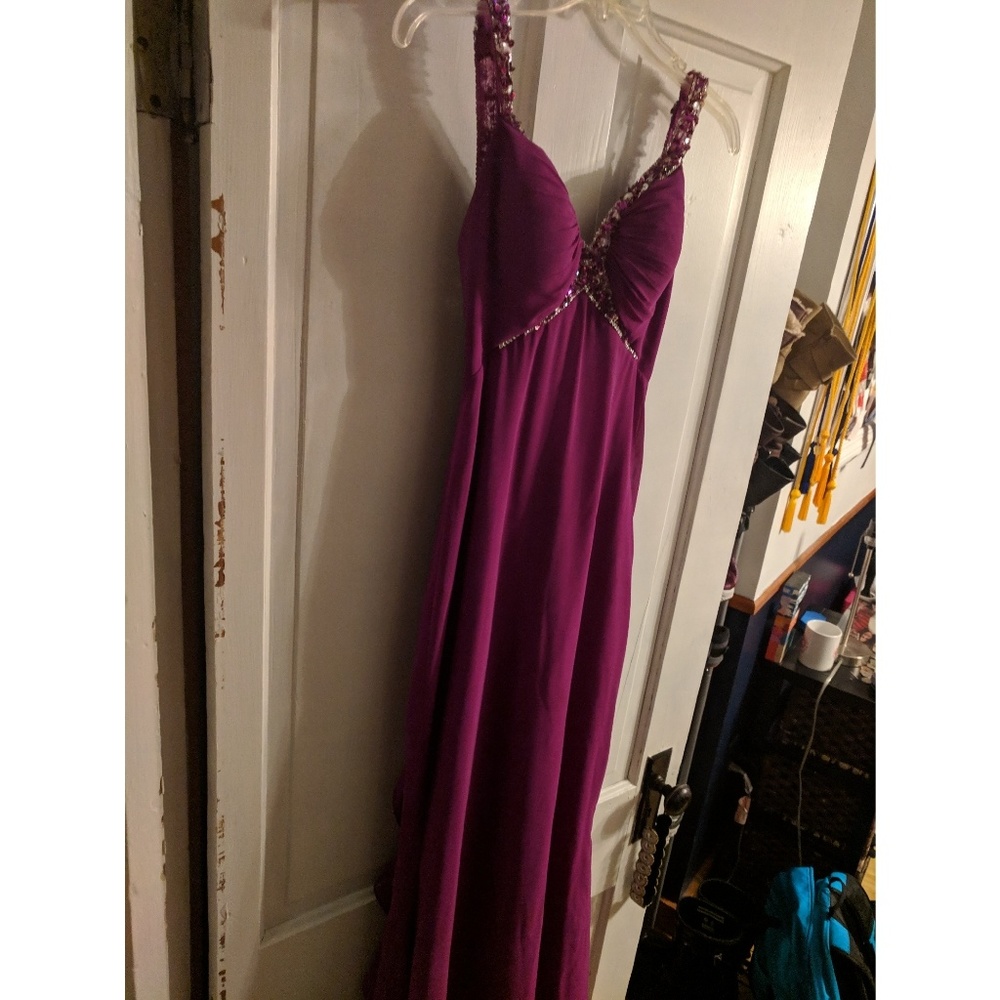 Purple Prom Dress with beautiful detail